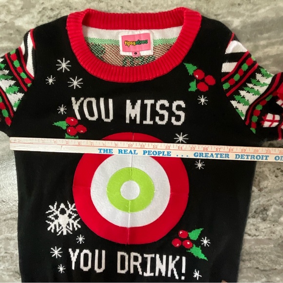 Tipsy Elves Women’s Drinking Game Ugly Christmas Sweater Size Large (N1) - Picture 8 of 8
